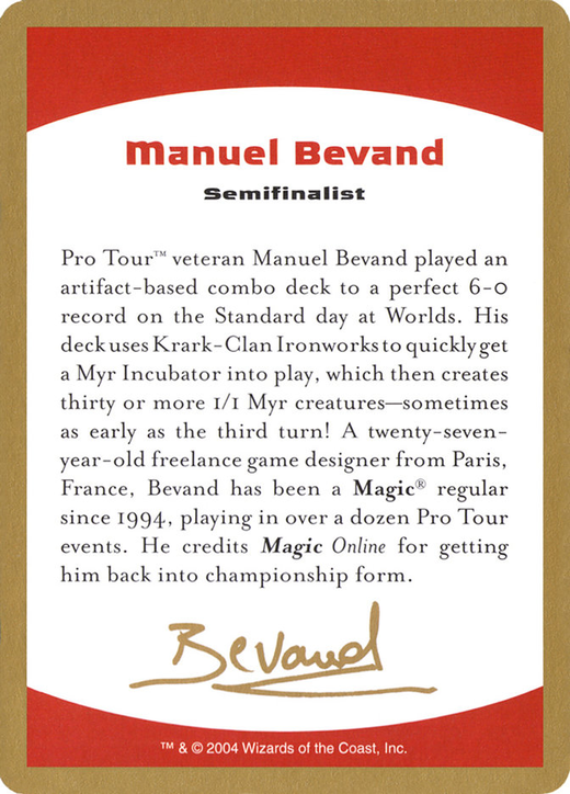 Manuel Bevand Bio Card Full hd image