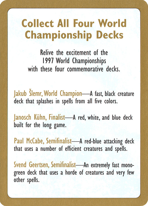 1997 World Championships Ad Card Full hd image