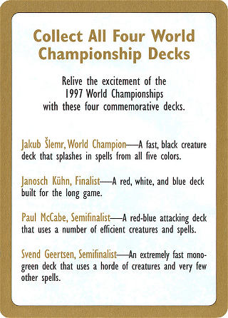 1997 World Championships Ad Card image