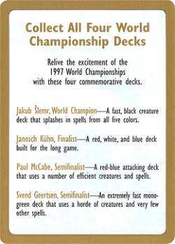 Championnats du Monde 1997 Carte Publicitaire