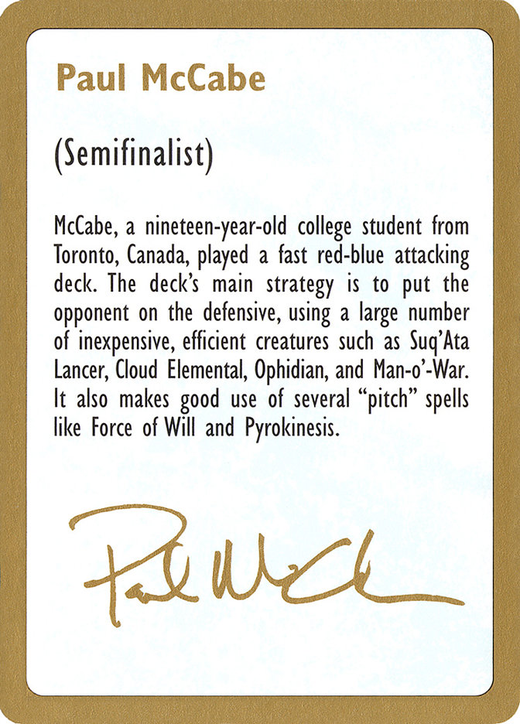 Paul McCabe Bio Card image