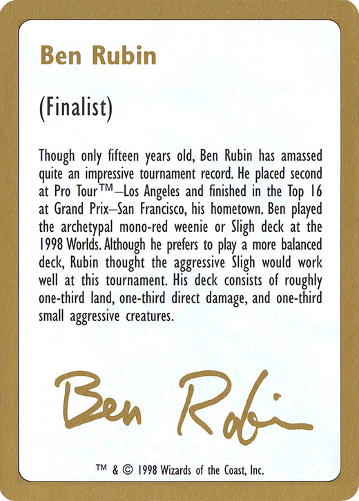 Ben Rubin Bio Card Full hd image