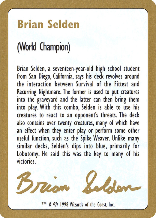 Brian Selden Bio Card Full hd image