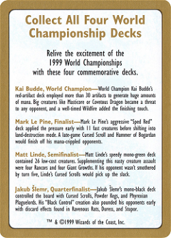 Campeonato Mundial de 1999 Cartão de Anúncio