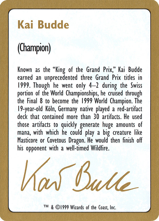 Carta de biografía de Kai Budde image
