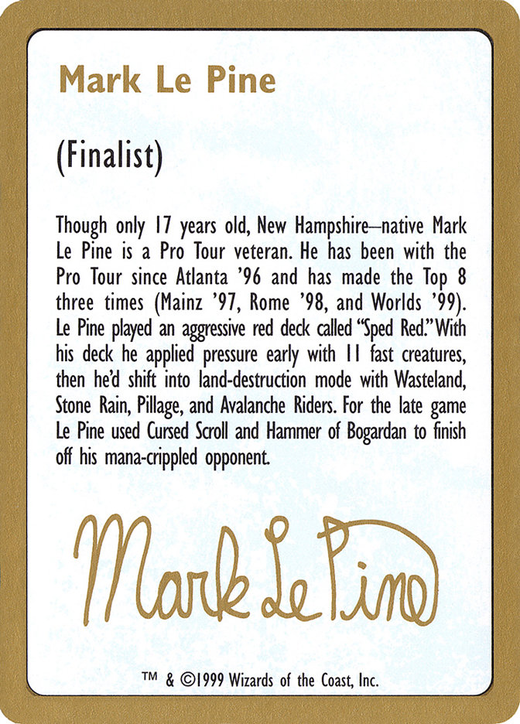 Carta de biografía de Mark Le Pine image