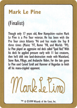 Cartão de Biografia de Mark Le Pine