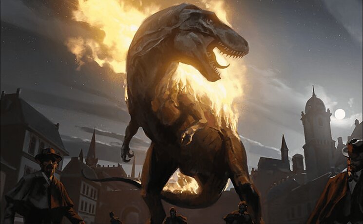 Flaming Tyrannosaurus Crop image Wallpaper