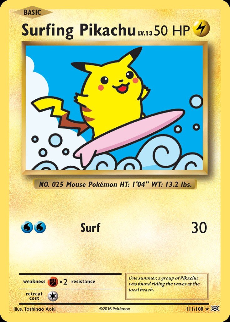 Surfing Pikachu EVO 111 Crop image Wallpaper