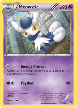 Meowstic BKP 59 translates to Mistigrix XY - Origines Antiques 59 in French.