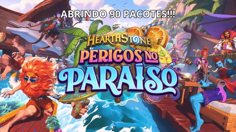 ABRI 90 PACOTES DA NOVA EXPANSÃO DO HEARTHSTONE! PACOTAÇO PERIGOS NOS PARAÍSO!