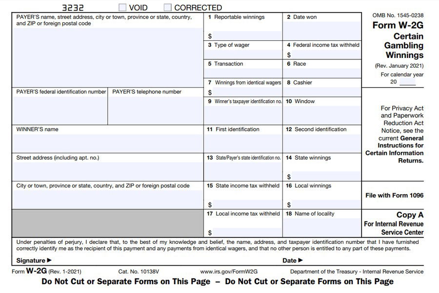 Form W-2G 2023