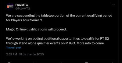 Wizards suspende a maioria dos classificatórios  para o Players Tour Serie 2