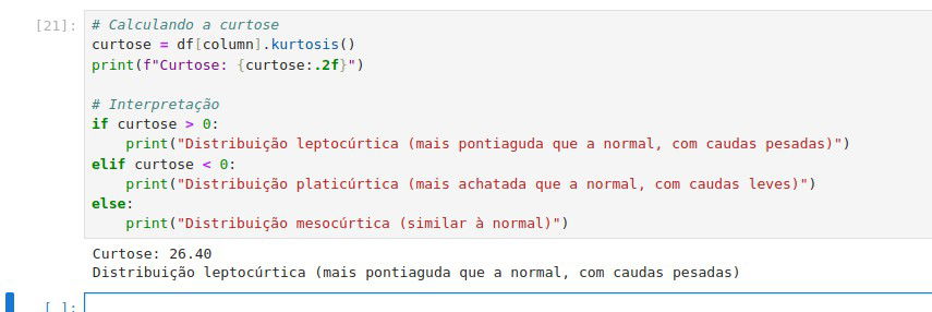 Curtose em pandas