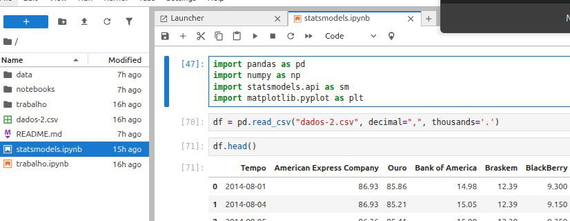 Importação dos pacotes em python
