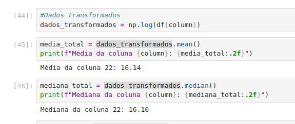Transformação para logarítimo em pandas