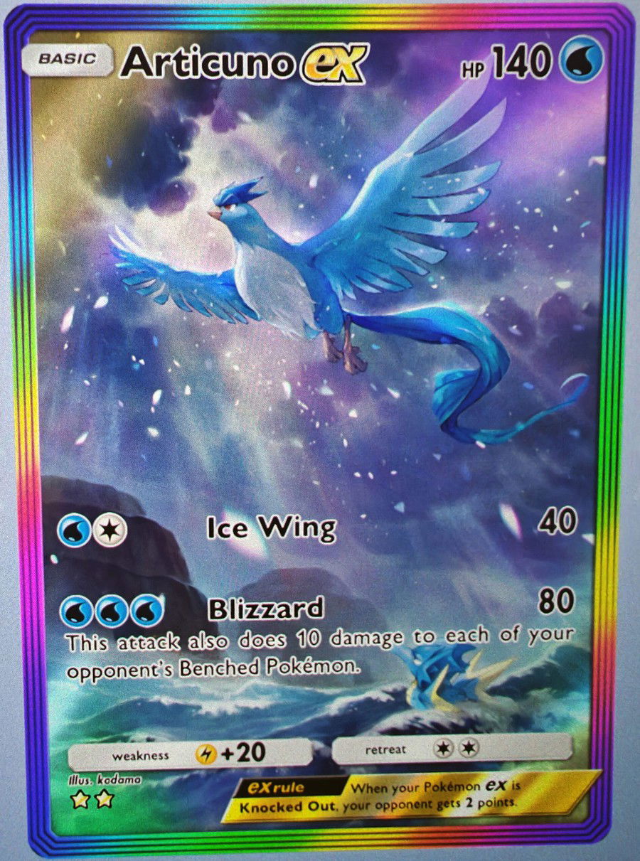 Articuno EX em versão imersão rara