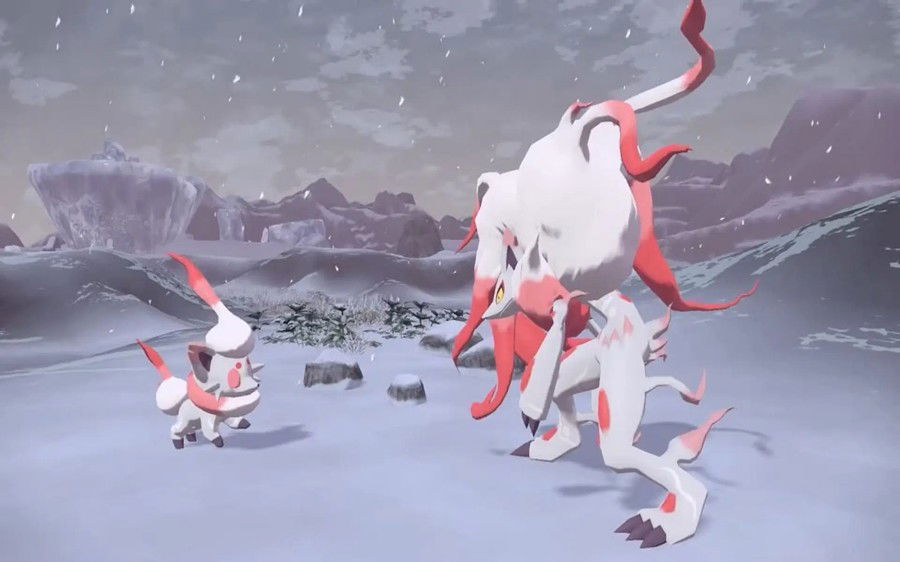 Zorua and Zoroark in their Hisui form in Pokémon Legends: Arceus