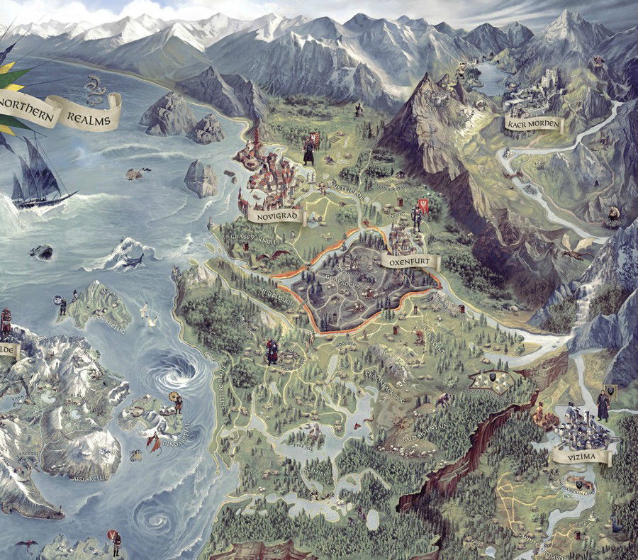 Mapa dos Reinos do Norte em The Witcher 3