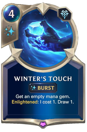 Winter's Touch — Get an empty mana gem. Enlightened: I cost 1. Draw 1. — Rating: ★★★★☆.