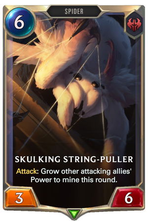 Skulking String-Puller — Attack: Grow the other attacking allies' Power to mine this round. — Rating: ★☆☆☆☆.