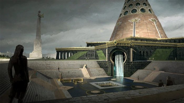Outside What Would Be One of the First Concept Artworks of the Vaults of Helia - Riot Games