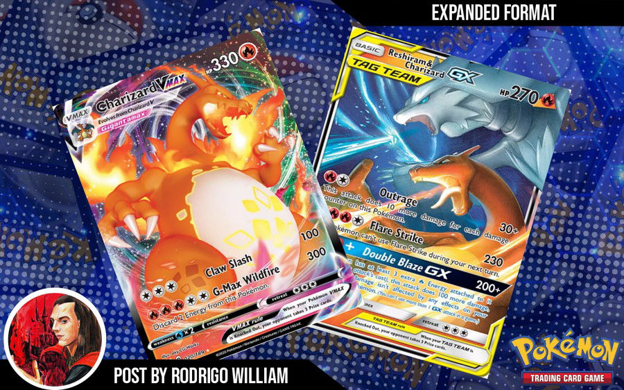 Nova carta de Pokémon une Charizard e Reshiram