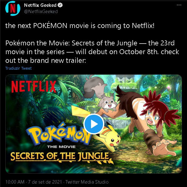 Jogada Excelente on X: Para comemorar o lançamento global de Pokémon, o  filme: Segredos da selva na Netflix, Zarude fará a sua estreia no Pokémon  GO! Confira mais detalhes sobre o evento