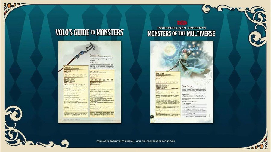 comparação entre as informações do Volo's Guide e do Monster's of the Multiverse referentes a classe Clérigo da Guerra