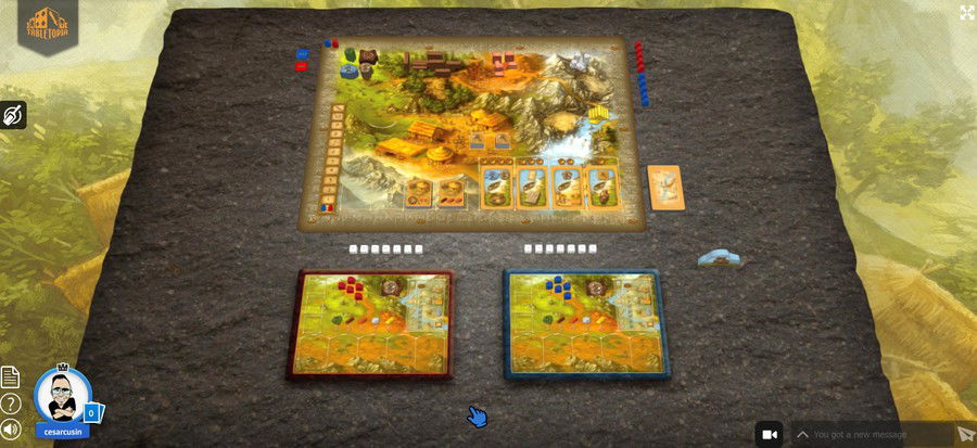 Jogo Stone Age no Tabletopia