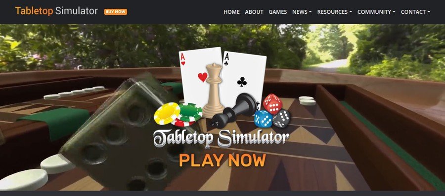 Tabletop Simulator's front page