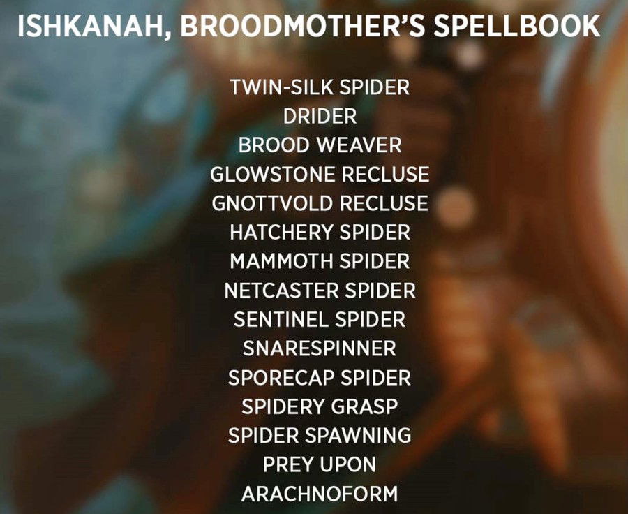 Cards from Ishkanah, Broodmother spellbook