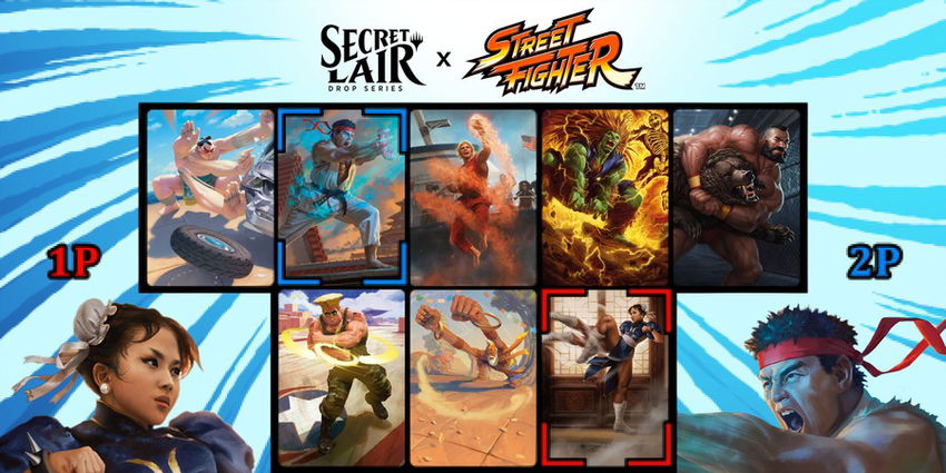 Revelados os cards do Secret Lair x Street Fighter