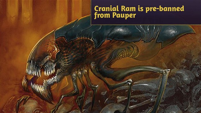 Cranial Ram is pre-banned from Pauper