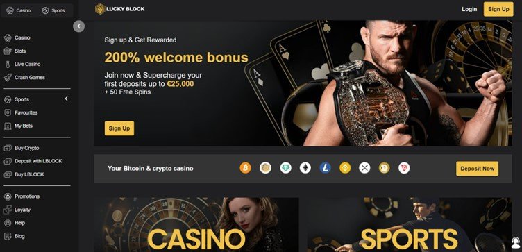 LuckyBlock is an innovative gambling site featuring a native token and NFTs