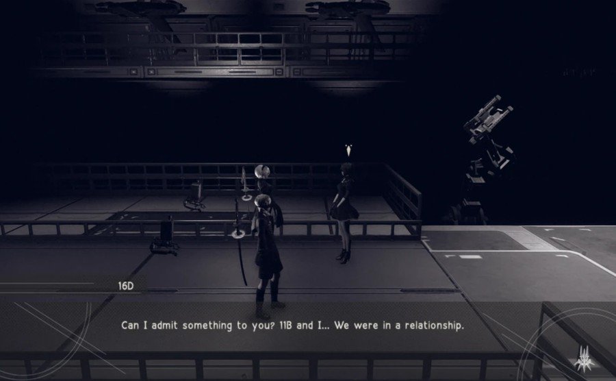 Diálogo final da rota na qual a androide confessa seu relacionamento