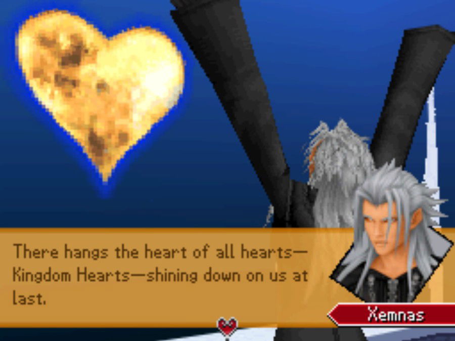 Kingdom Heart’s physical form is this huge heart-shaped moon