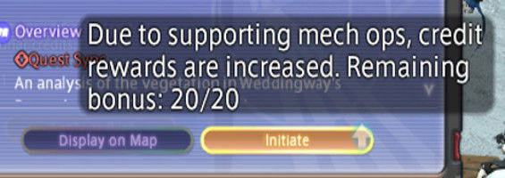 Helping as support for players in the mechas gives you bonuses in your next Stellar Missions