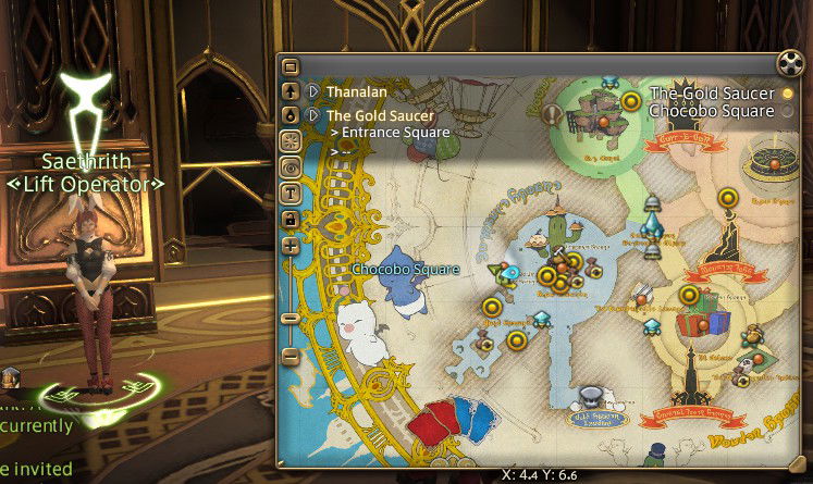 Falando com ela, te levará até outra área do Gold Saucer com mais minigame!