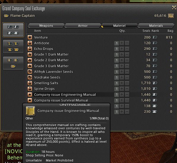 As you progress through the Grand Company, better scrolls become available