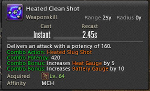 This ability has a bonus if used right after “Heated Slug Shot”