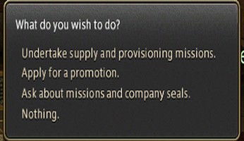 Officer options menu. Select "Undertake supply mission