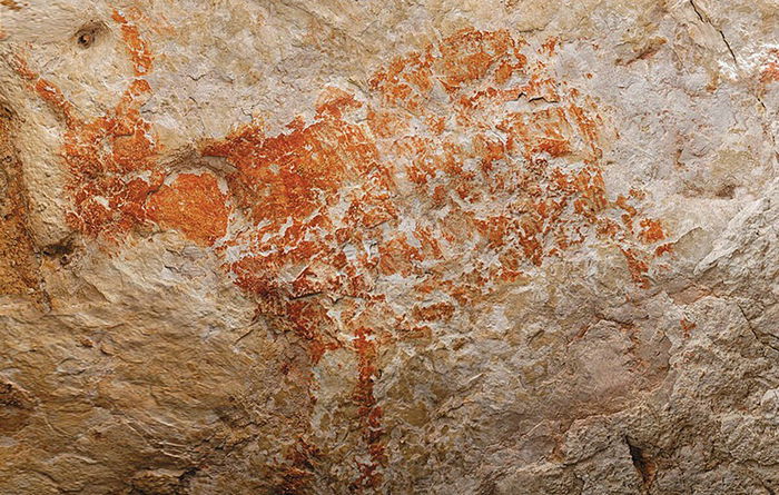 Pintura Rupestre na Caverna de Lubang Jeiji Saléh na Indonésia