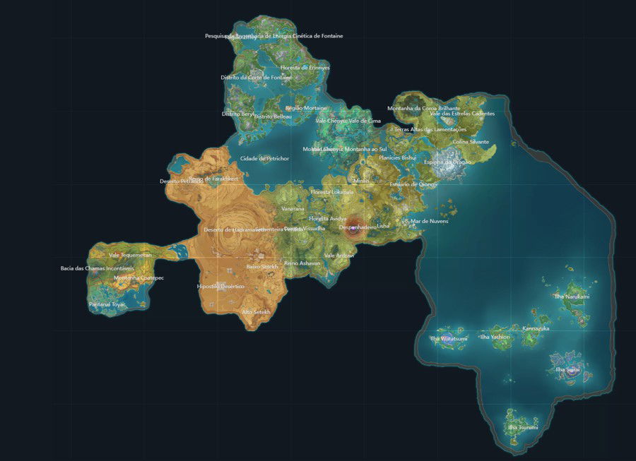 The map of Teyvat we know so far!