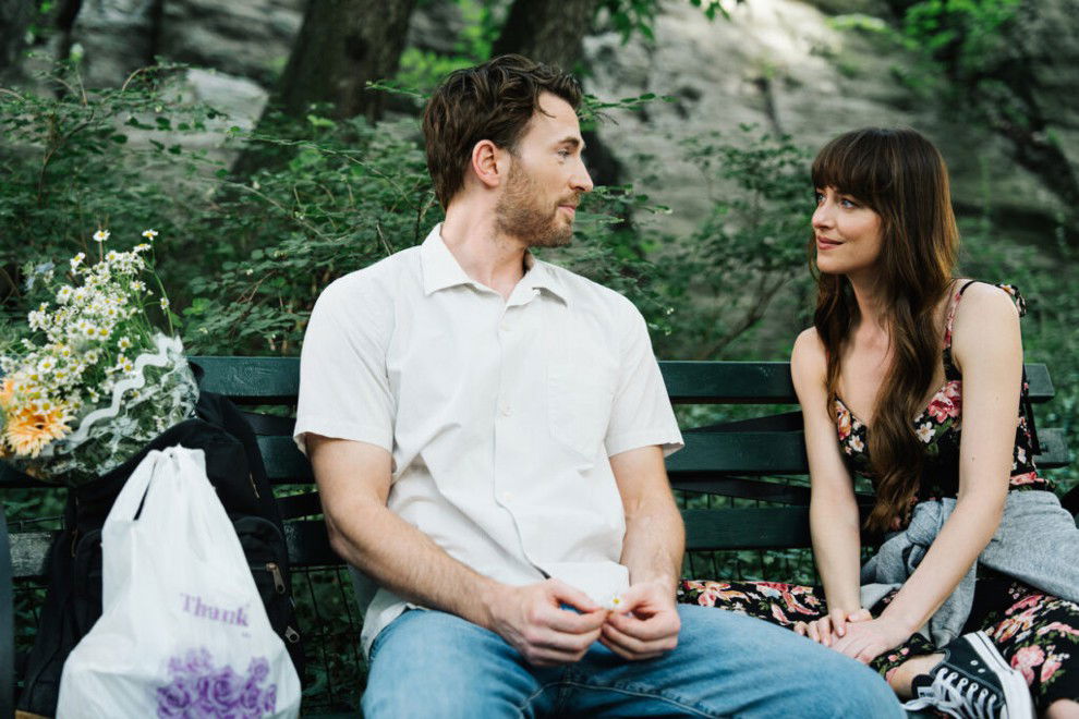 Lucy and John, played by Chris Evans