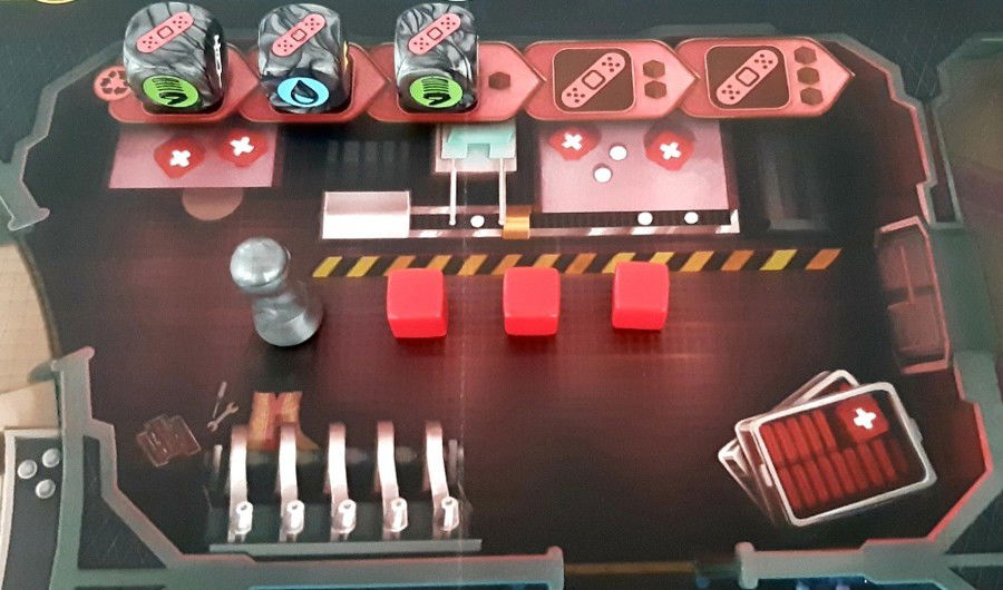 3 Dados designados para gerar 1 Suprimento de Primeiros Socorros