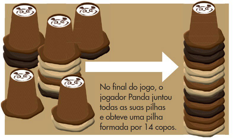 A player stacking their piles