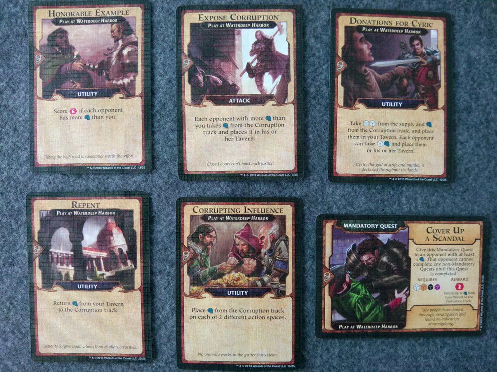 Algumas Cartas de Intriga de Skullport