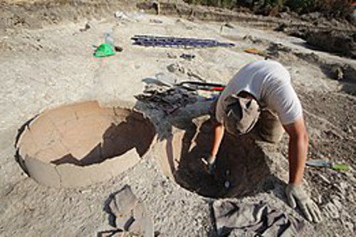 An archaeological dig site