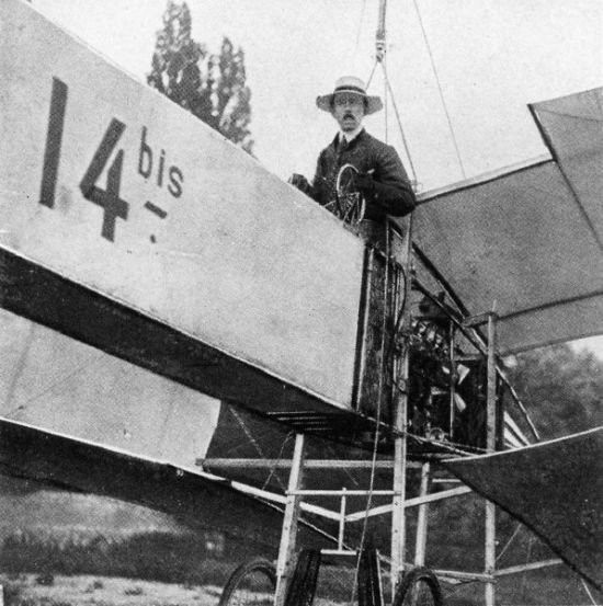 Santos Dumont and his 14-bis airplanes.